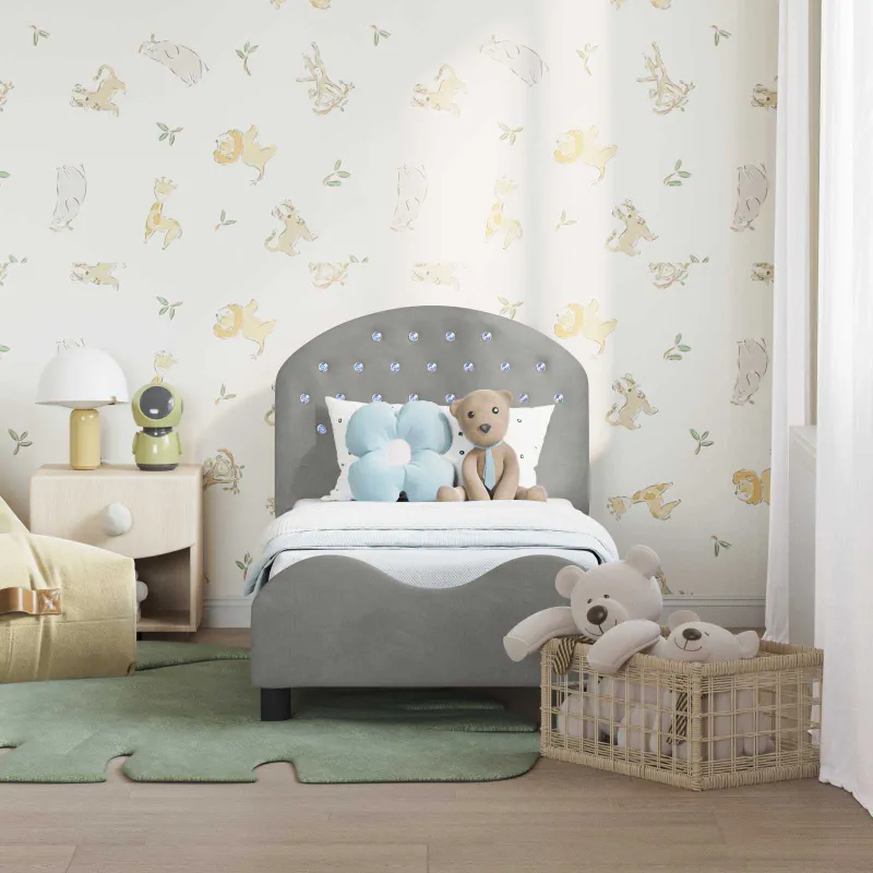 Vaikiška Lovo Rėmas su Galvūgaliu Šviesiai pilka 70 x 140 cm