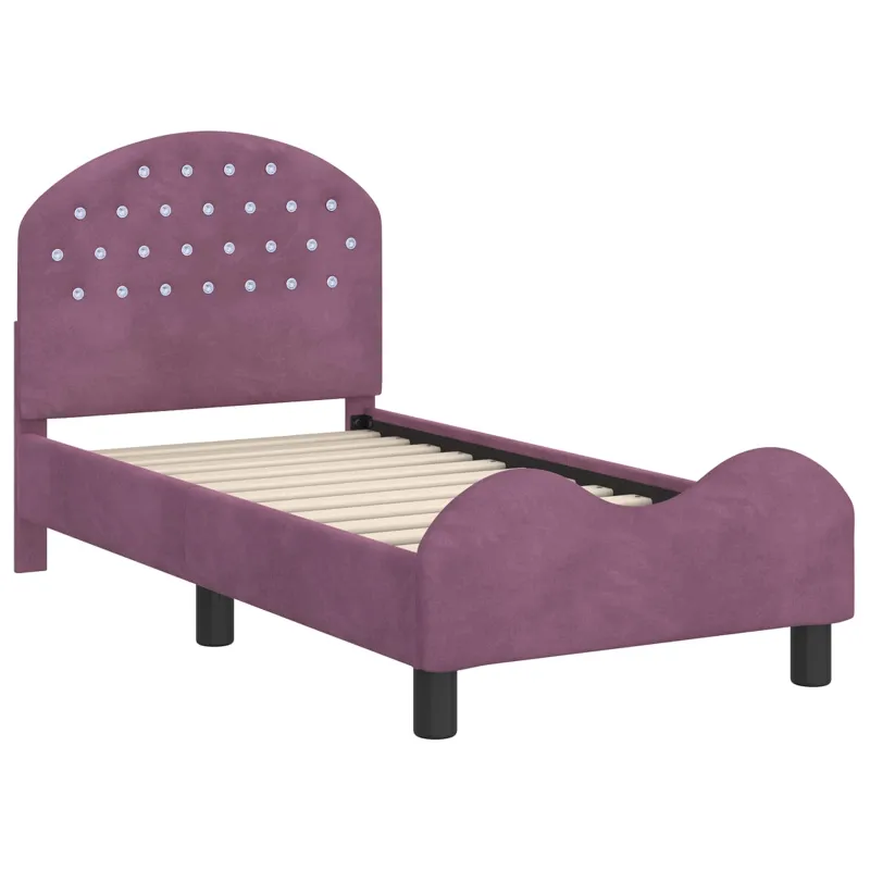Vaikiška Lovo Rėmas su Galvūgaliu Violetinė 70 x 140 cm Aksomas