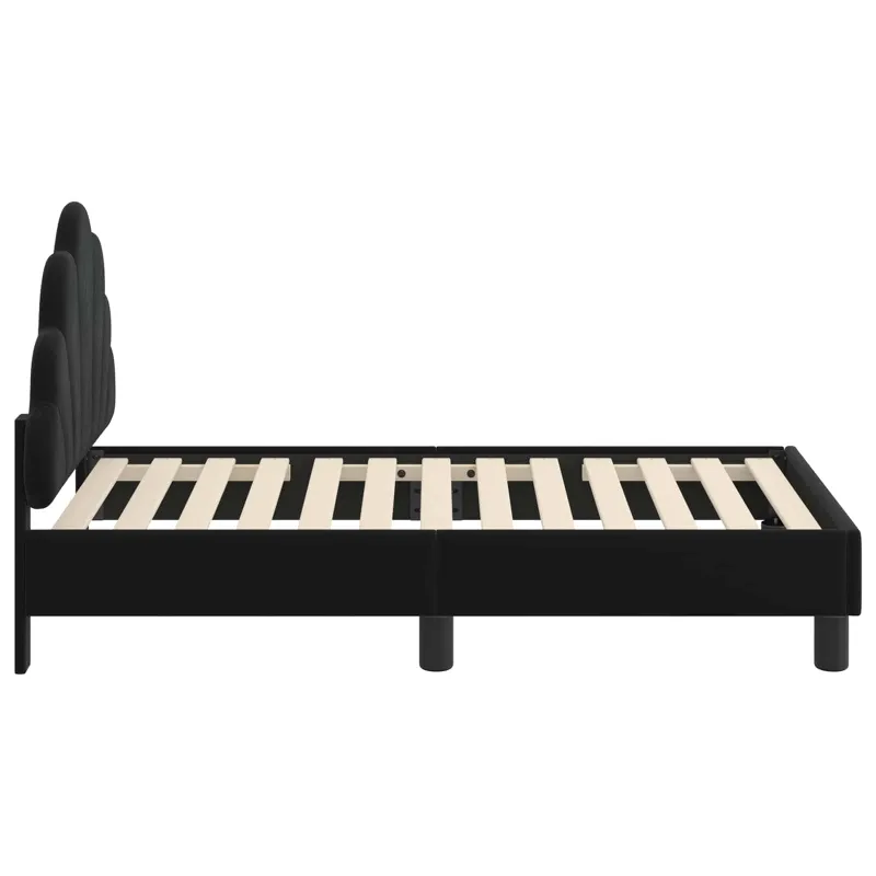 Vaikiška Lovo Rėmas su Galvūgaliu Juoda 70 x 140 cm Aksomas