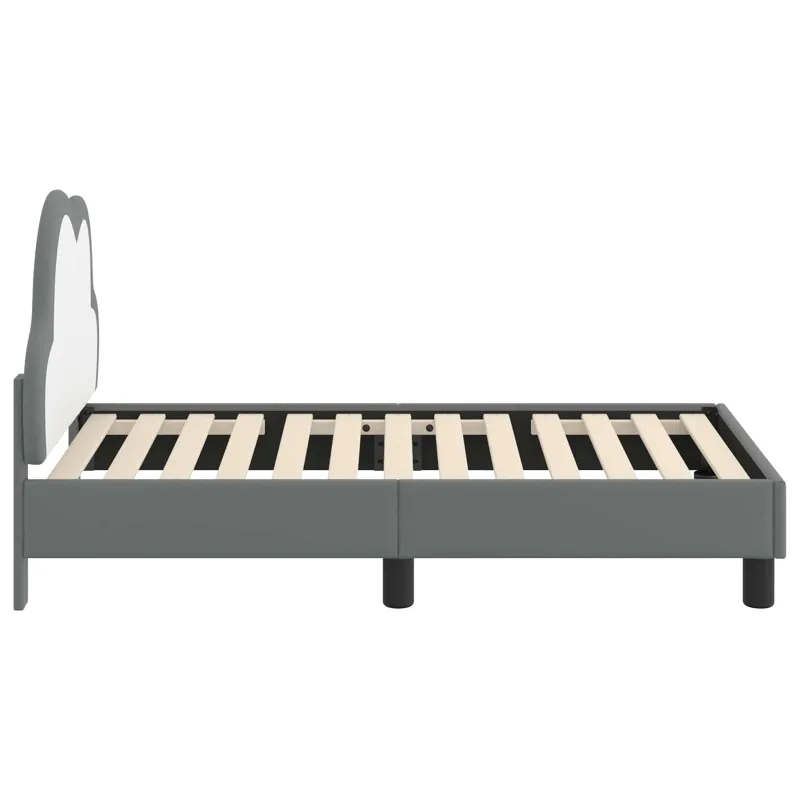 Vaikiška Lovo Rėmas su Galvūgaliu Šviesiai pilka 70 x 140 cm PU