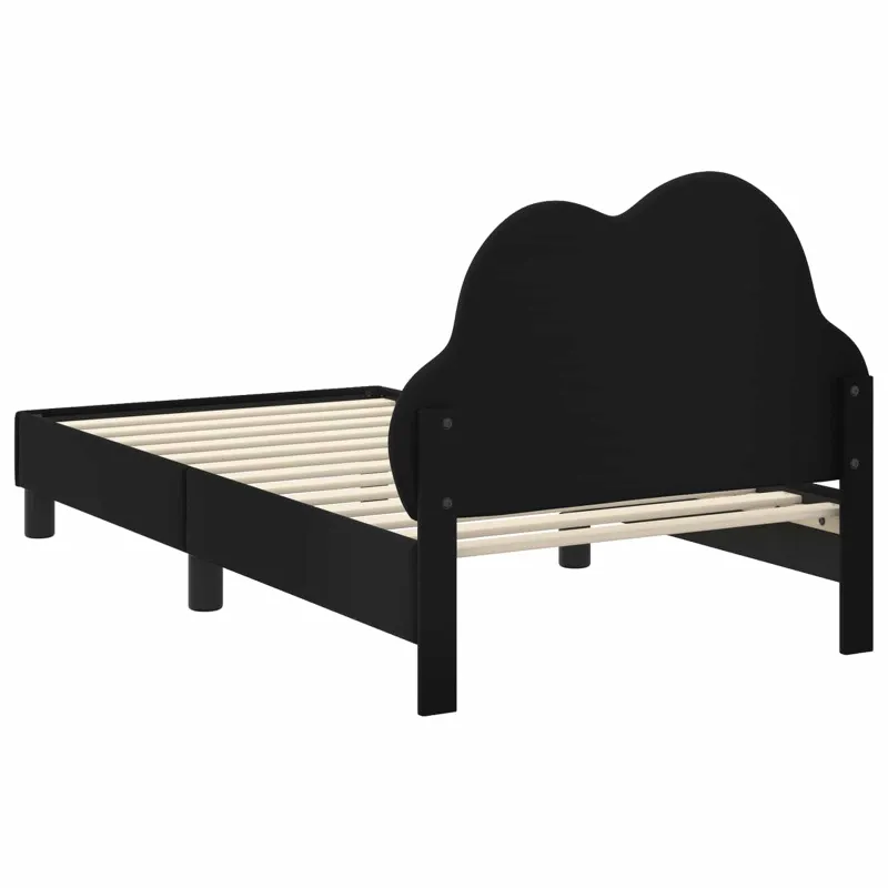 Vaikiška lovos konstrukcija su galvūgaliu Juoda 80 x 160 cm PU