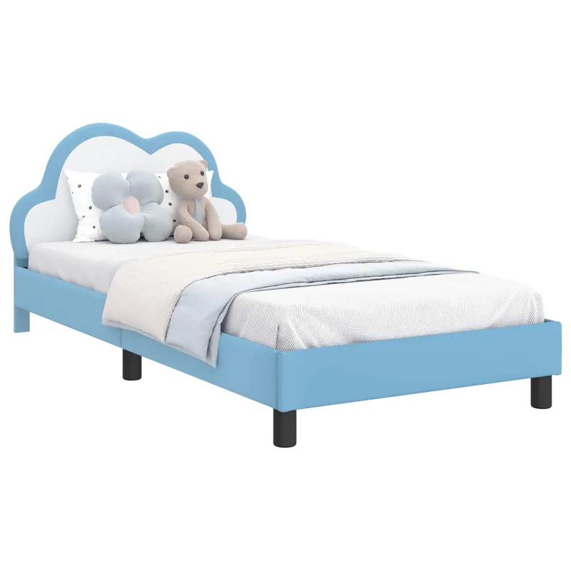 Vaikiška lovos konstrukcija su galvūgaliu Mėlyna 90 x 190 cm PU