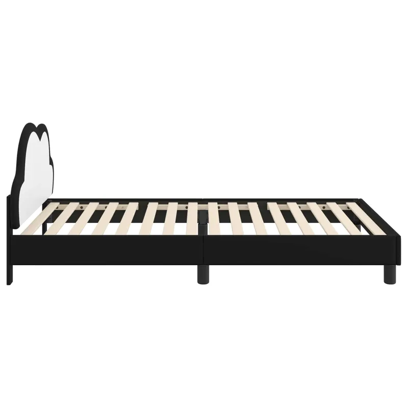 Vaikiška lovos konstrukcija su galvūgaliu Juoda 90 x 190 cm PU