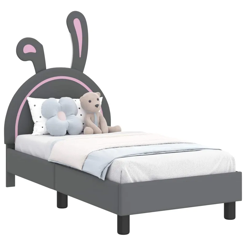 Vaikiška Lovo Rėmas su Galvūgaliu Šviesiai pilka 70 x 140 cm PU