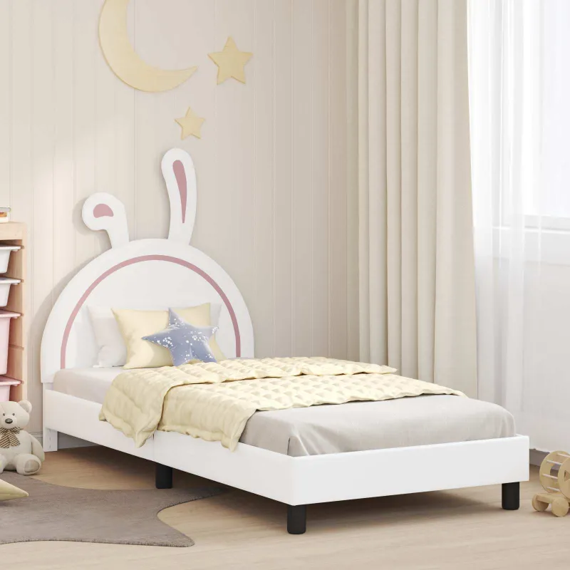 Vaikiška lovos konstrukcija su galvūgaliu Balta 80 x 200 cm PU