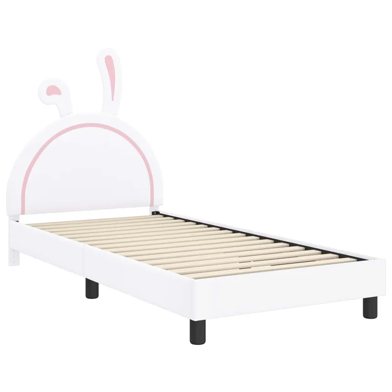 Vaikiška lovos konstrukcija su galvūgaliu Balta 90 x 190 cm PU