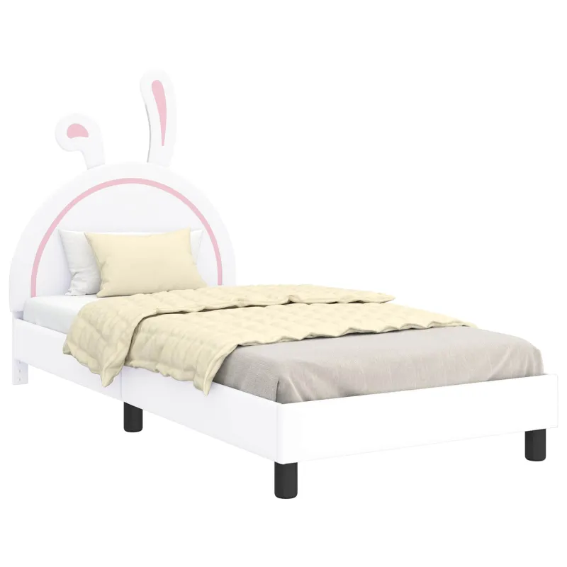 Vaikiška lovos konstrukcija su galvūgaliu Balta 90 x 200 cm PU