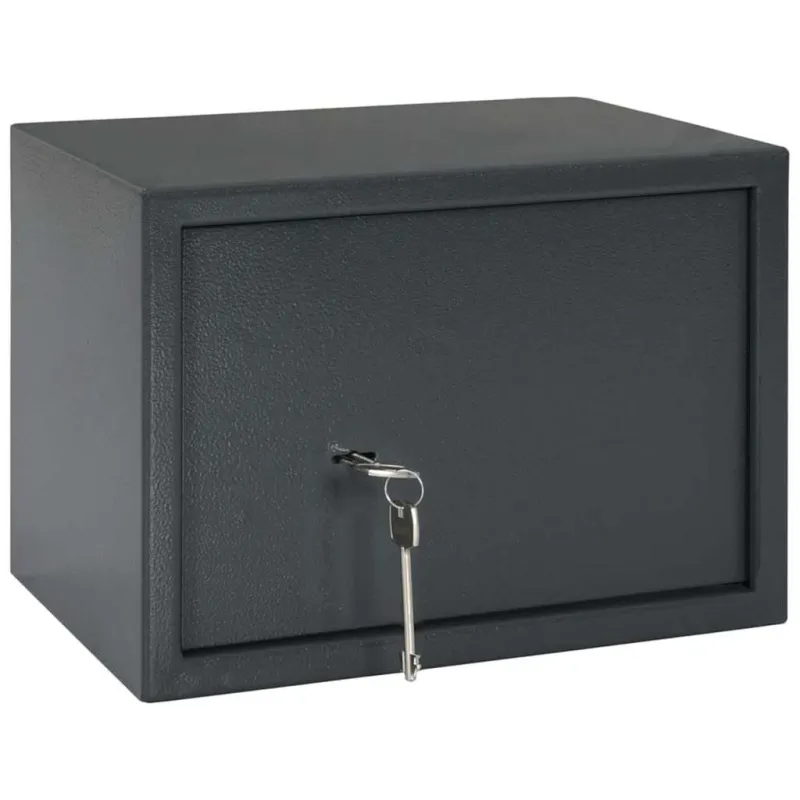Seifo dėžė su užraktu Tamsiai pilka 35 x 25 x 25 cm Plienas