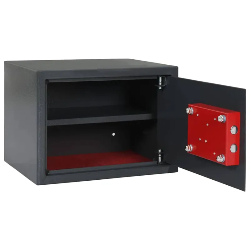Seifo dėžė su užraktu Tamsiai pilka 35 x 25 x 25 cm Plienas