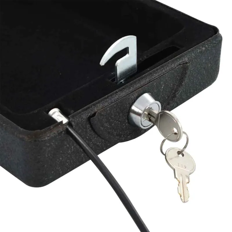 Automobilio Seifas su užraktu Juoda 22 x 16 x 7 cm Plienas