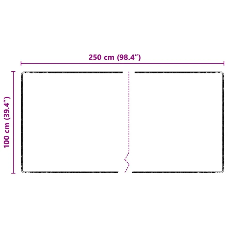 Kilimėlio bėgimo kilimas Juoda 100 x 250 cm
