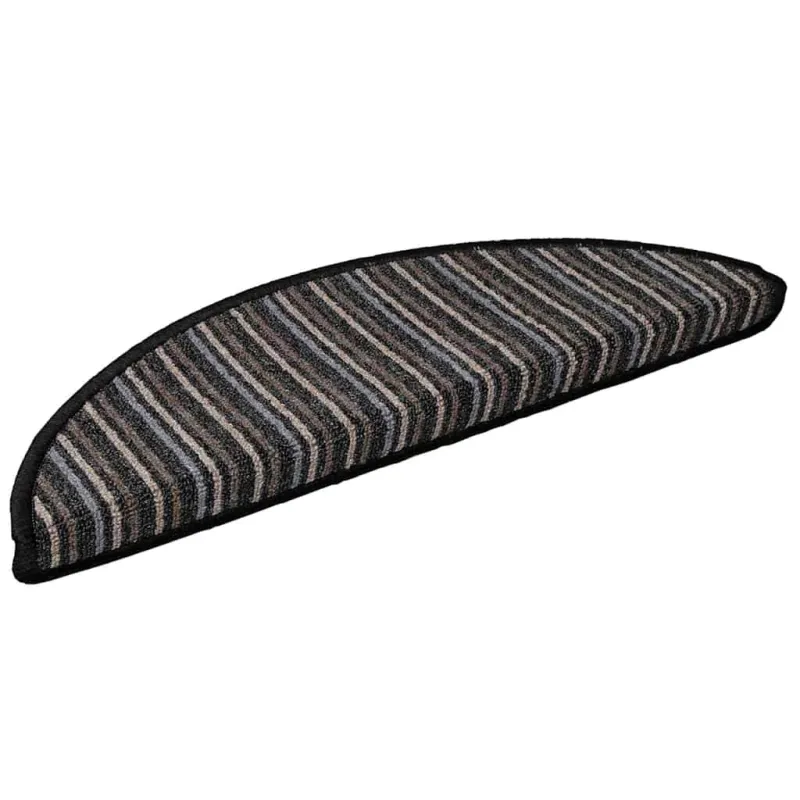Savaime prilipantys laiptų kilimėliai 15 pcs Antracitas