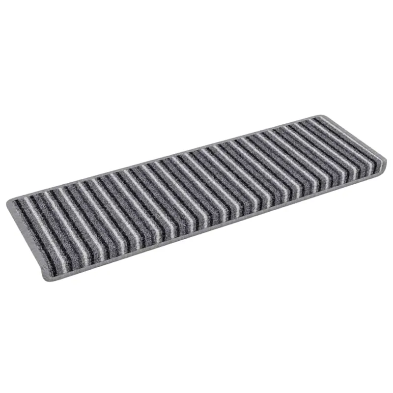 Savaime prilipantys laiptų kilimėliai Dryžuotas 15 pcs Pilka