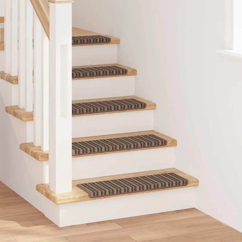 Savaime prilipantys laiptų kilimėliai Dryžuotas 15 pcs Ruda