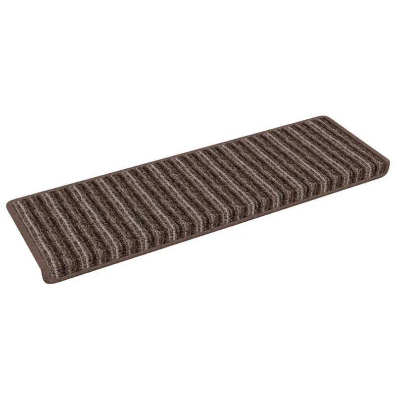 Savaime prilipantys laiptų kilimėliai Dryžuotas 15 pcs Ruda