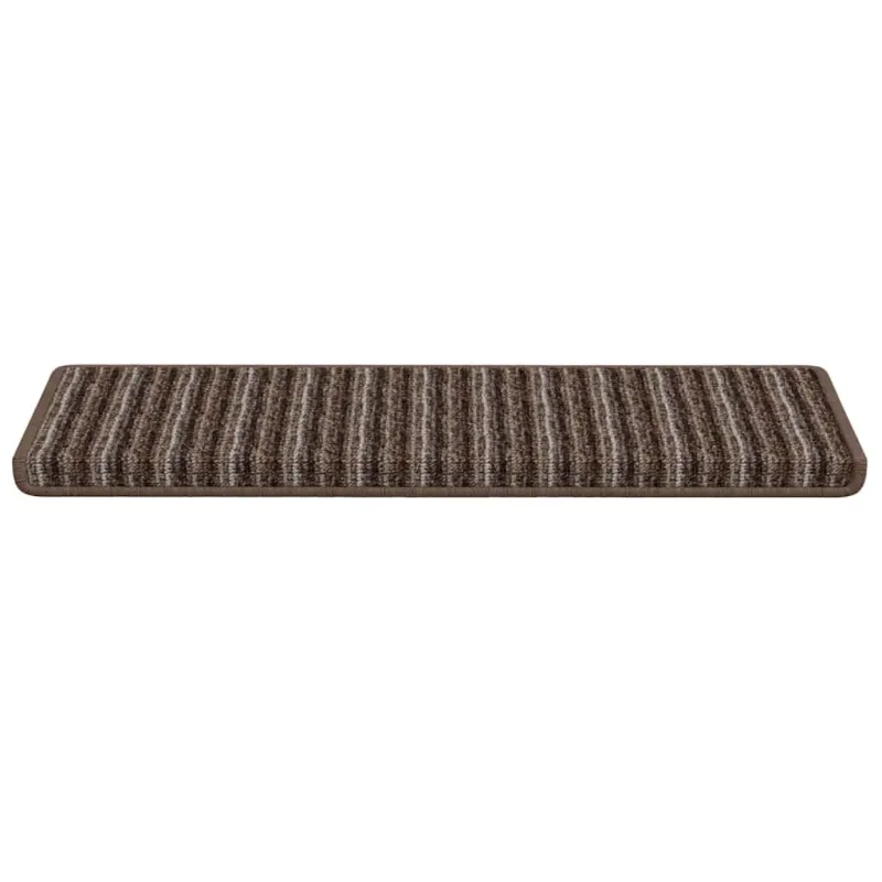 Savaime prilipantys laiptų kilimėliai Dryžuotas 15 pcs Ruda