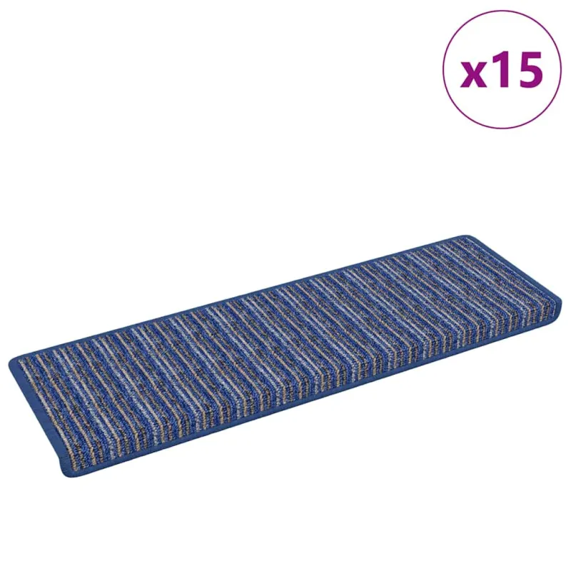 Savaime prilipantys laiptų kilimėliai Dryžuotas 15 pcs Mėlyna