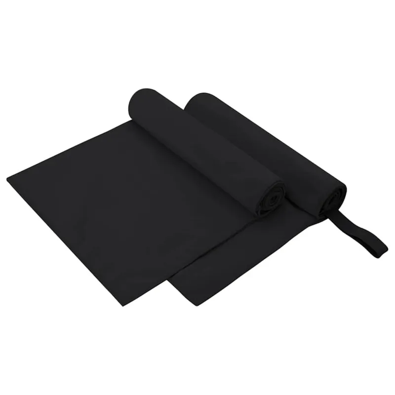 Sportiniai rankšluosčiai 2 pcs Juoda 100 x 50 cm