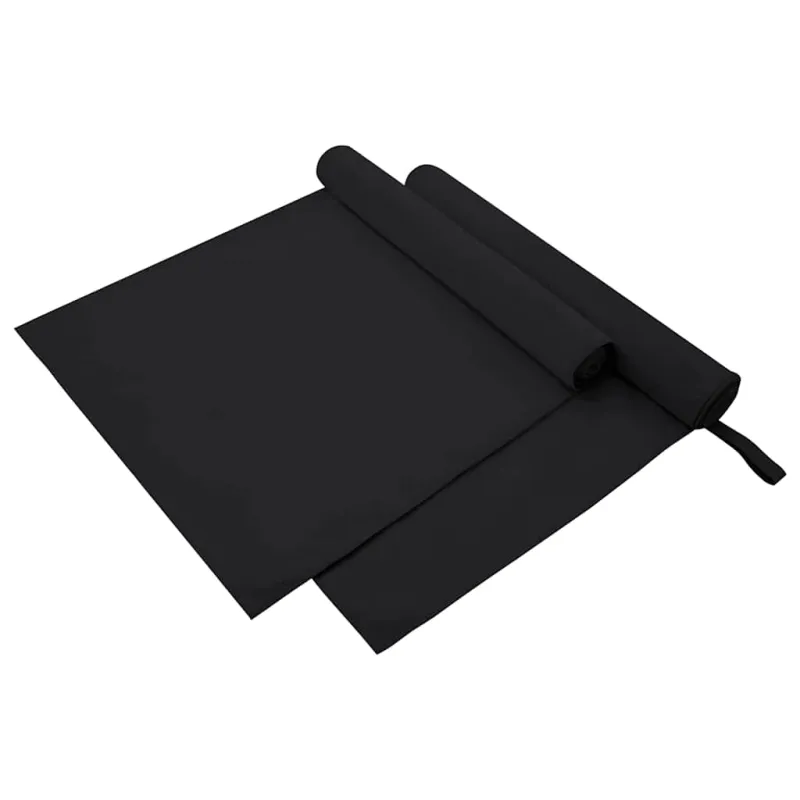 Sportiniai rankšluosčiai 2 pcs Juoda 180 x 90 cm