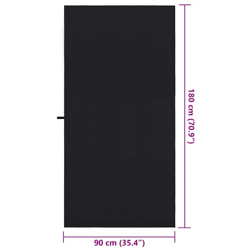 Sportiniai rankšluosčiai 2 pcs Juoda 180 x 90 cm