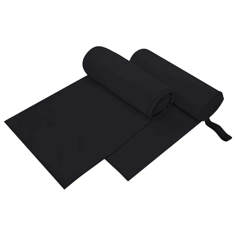 Sportiniai rankšluosčiai 2 pcs Juoda 200 x 100 cm