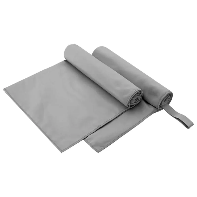 Sportiniai rankšluosčiai 2 pcs Tamsiai pilka 100 x 50 cm
