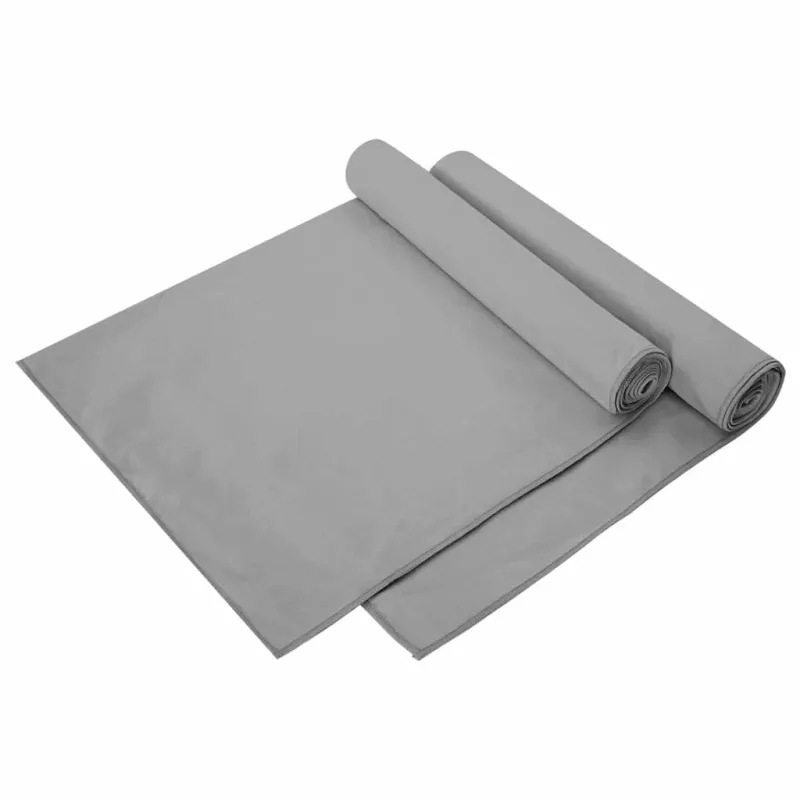 Sportiniai rankšluosčiai 2 pcs Tamsiai pilka 140 x 70 cm