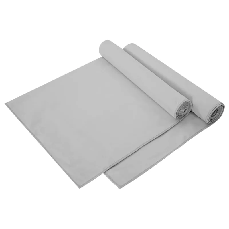 Sportiniai rankšluosčiai 2 pcs Pilka 140 x 70 cm