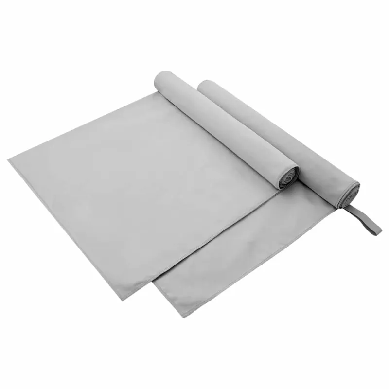 Sportiniai rankšluosčiai 2 pcs Pilka 180 x 90 cm