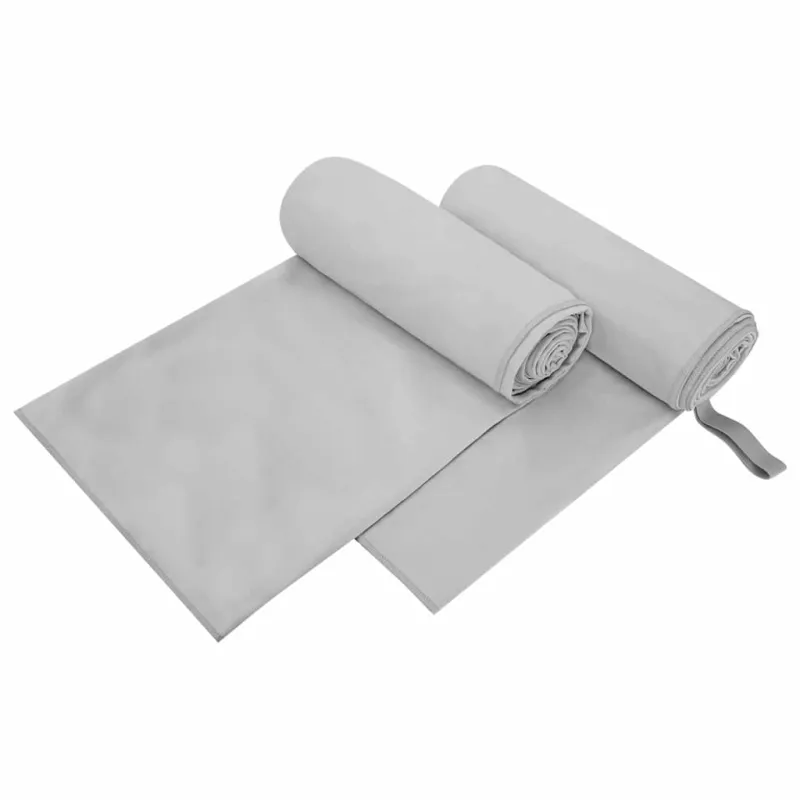 Sportiniai rankšluosčiai 2 pcs Pilka 200 x 100 cm