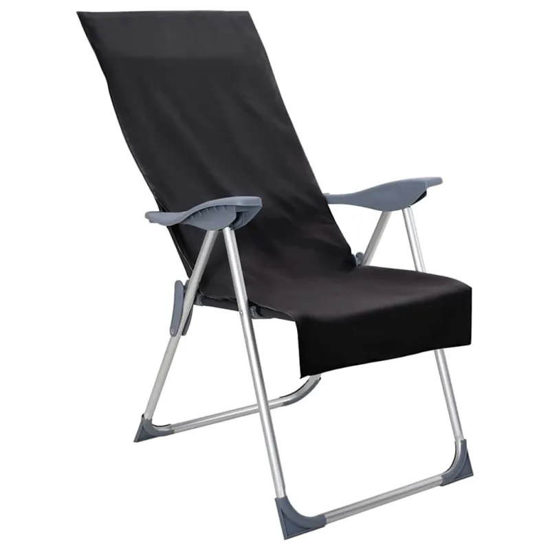 Lauko Kėdžių Rankšluosčiai 2 pcs Juoda 130 x 60 cm