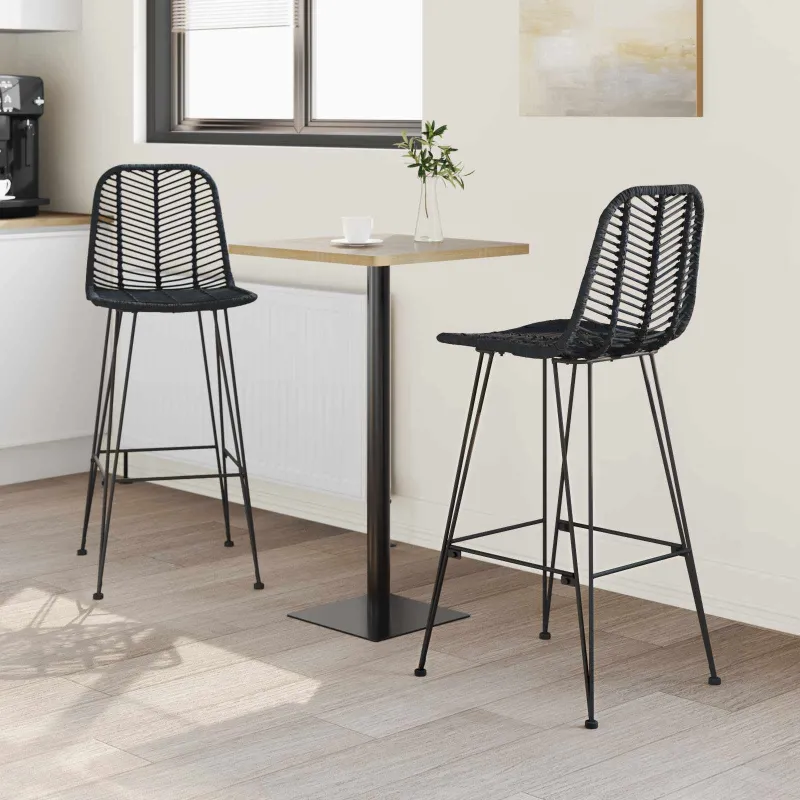 Baro Kėdė 2 pcs 44 x 52 x 111 cm Ratanas ir Geležis
