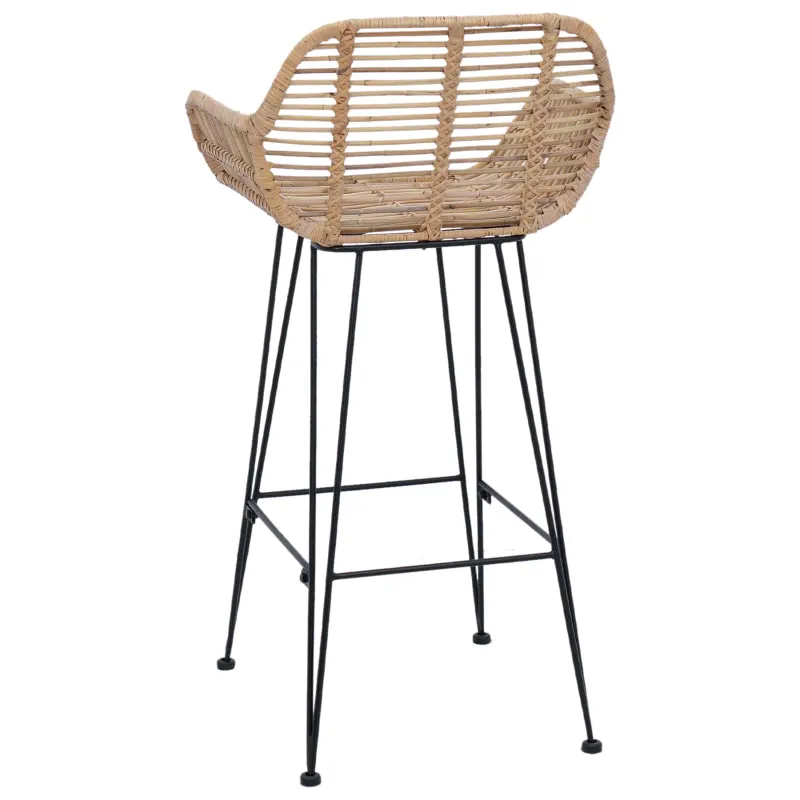 Baro Kėdė 2 pcs 55 x 52 x 92 cm Ratanas ir Geležis