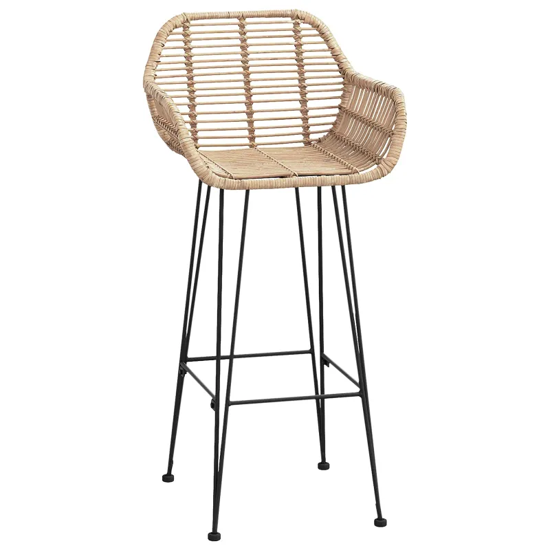 Baro Kėdė 2 pcs 55 x 52 x 105 cm Ratanas ir Geležis