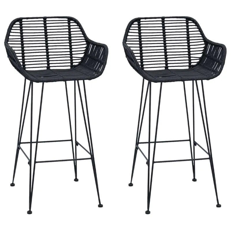 Baro Kėdė 2 pcs 55 x 52 x 92 cm Ratanas ir Geležis