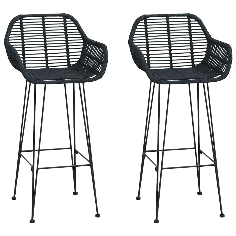 Baro Kėdė 2 pcs 55 x 52 x 105 cm Ratanas ir Geležis
