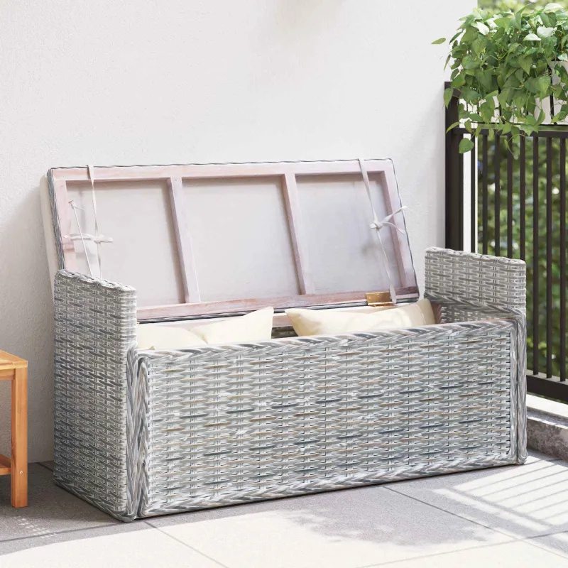 Laikymo suolas su pagalve Balta plauna 110 x 40 x 50 cm Ratanas