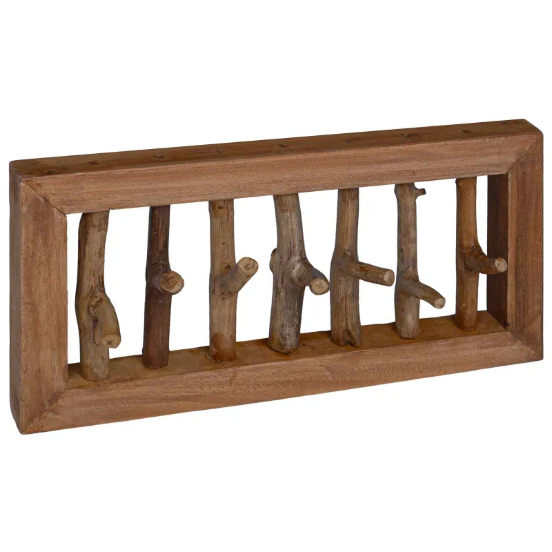 Paltų Kabliukas Natūrali 50 x 10 x 25 cm Kietas mahonio mediena