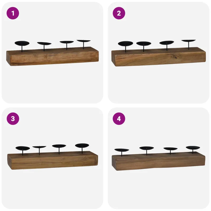 Žvakidė Natūrali 50 x 15 x 10 cm Tikmedžio medienos masyvas