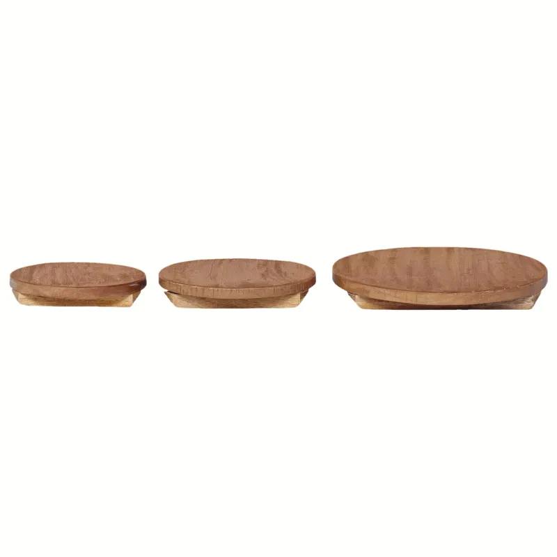 Vazonų stalas 3 pcs Ruda Mahogany Medis
