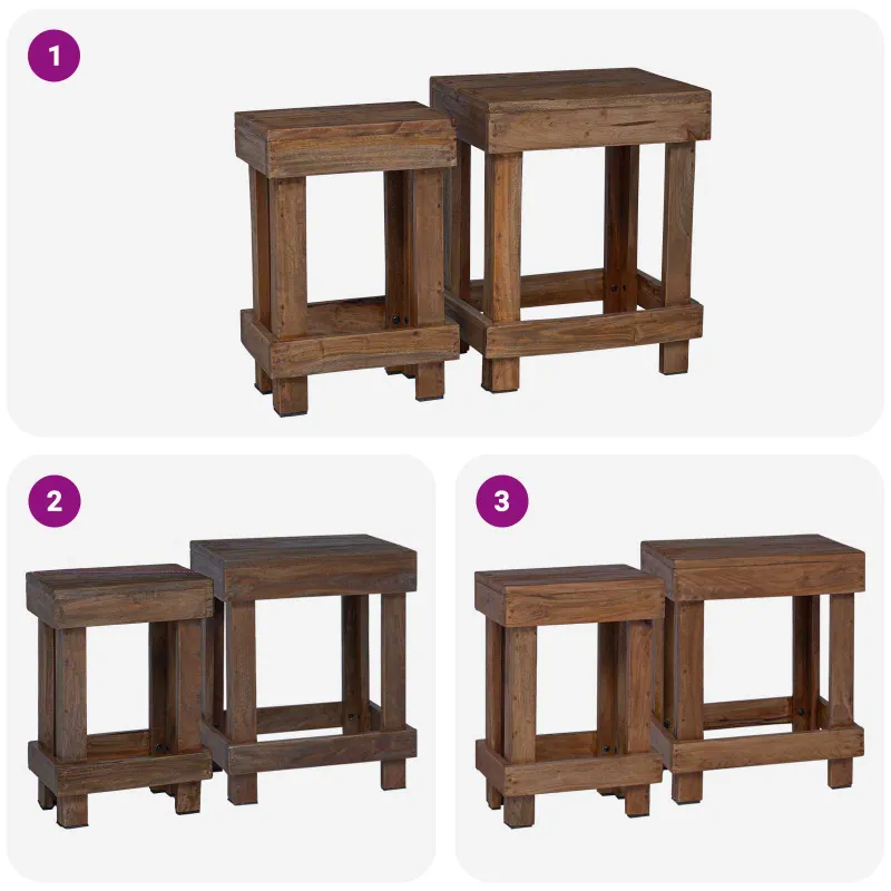 Augalų stovas 2 pcs Ruda 70 x 11 x 27 cm Mahogany Medis