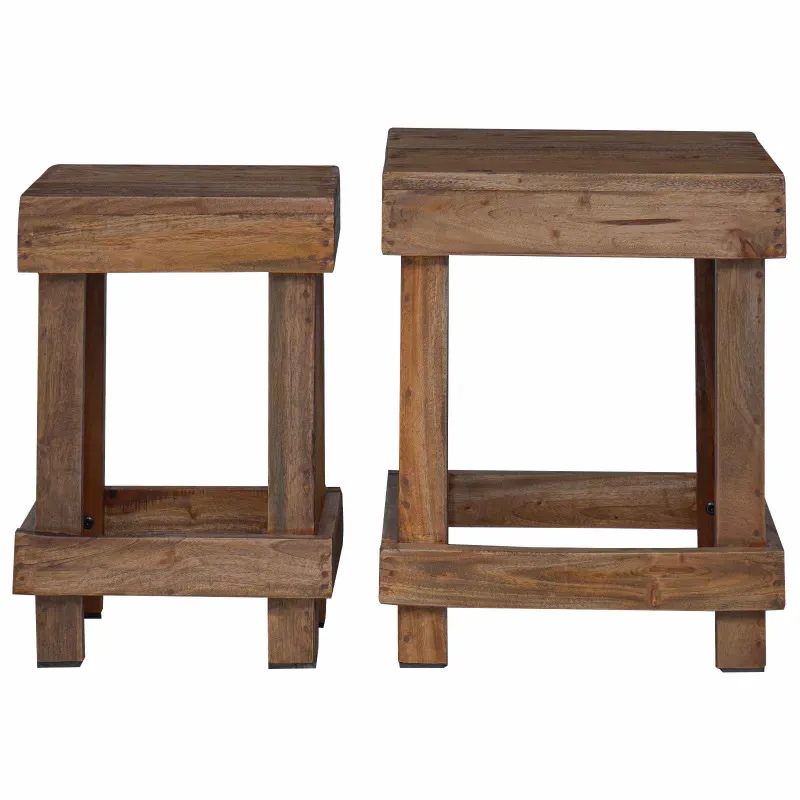 Augalų stovas 2 pcs Ruda 70 x 11 x 27 cm Mahogany Medis