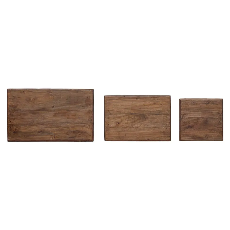 Suklijuotas stalas 3 pcs Ruda Raudonmedžio medienos masyvas