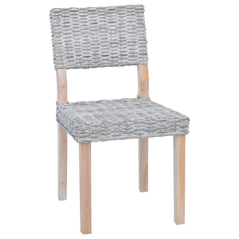 Valgomasis krėslas 2 pcs Kubu ratanas Balta plauna