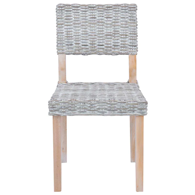 Valgomasis krėslas 2 pcs Kubu ratanas Balta plauna