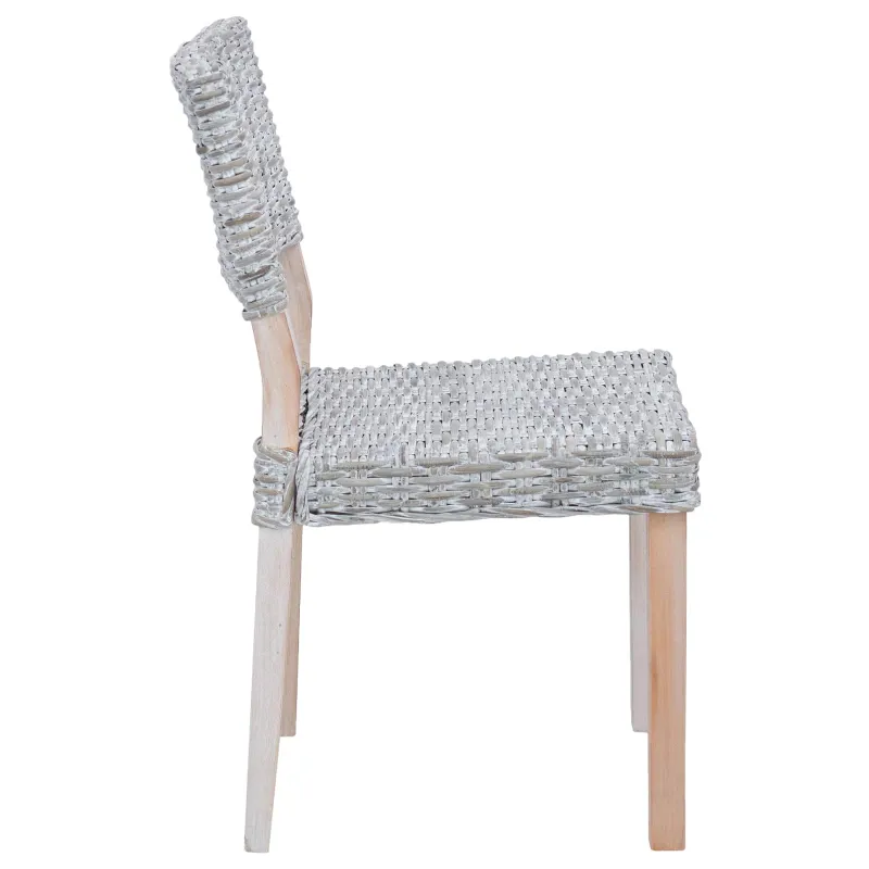 Valgomasis krėslas 2 pcs Kubu ratanas Balta plauna