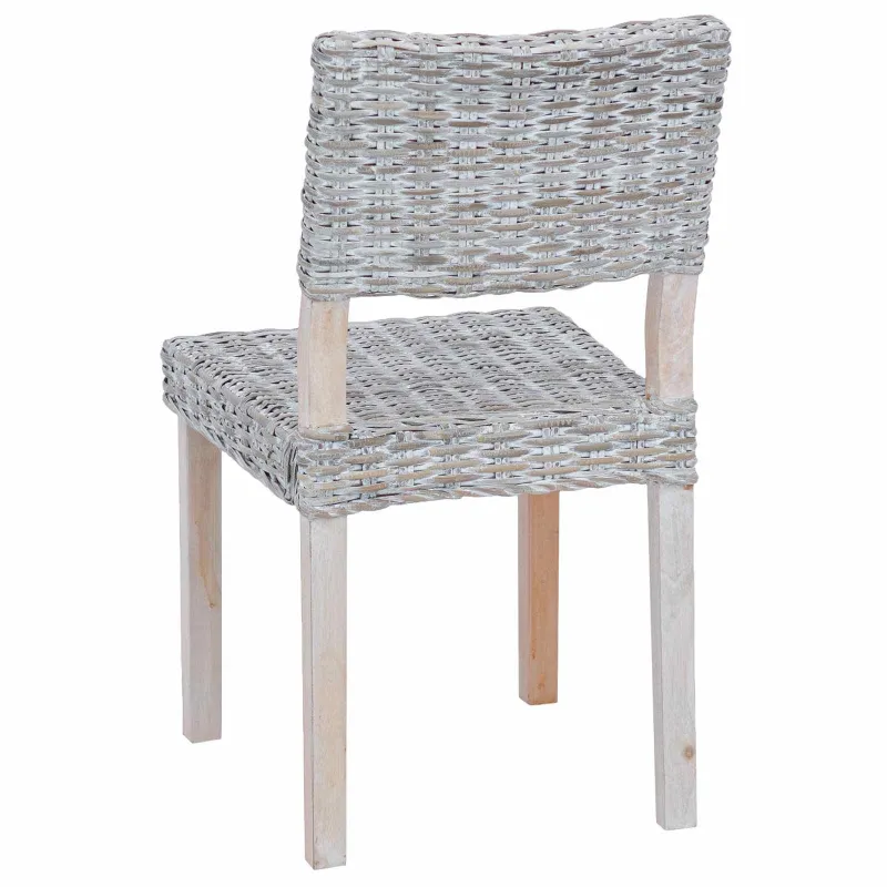Valgomasis krėslas 2 pcs Kubu ratanas Balta plauna