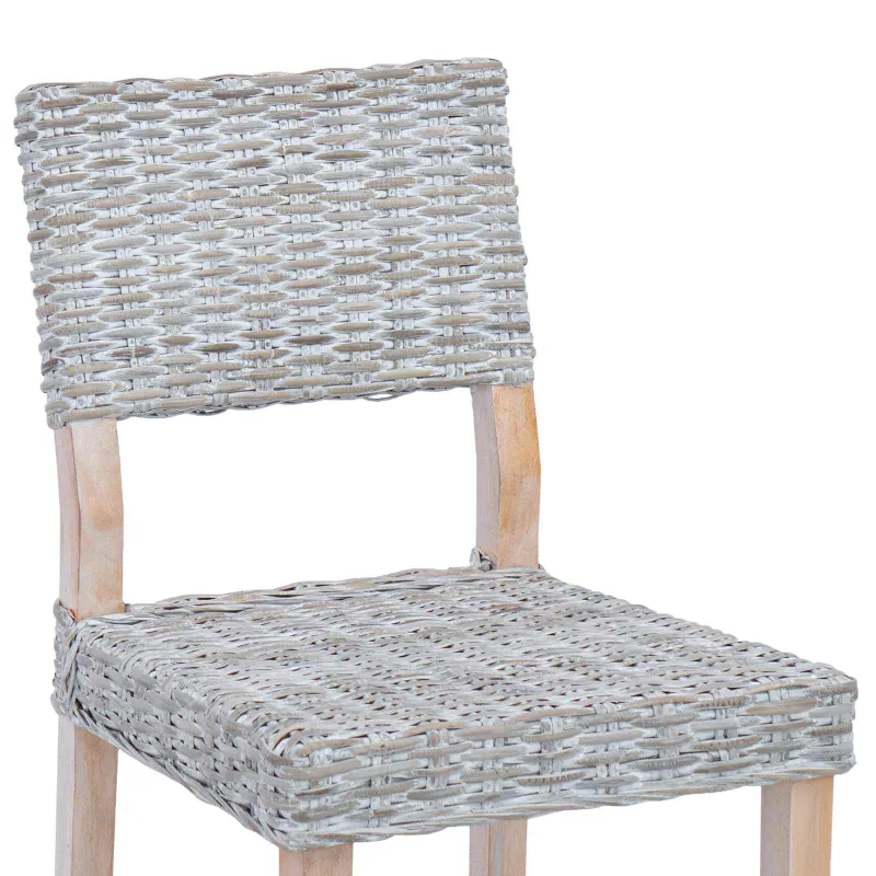 Valgomasis krėslas 2 pcs Kubu ratanas Balta plauna
