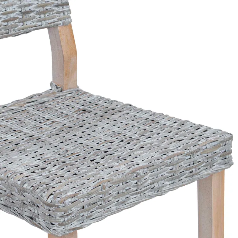 Valgomasis krėslas 2 pcs Kubu ratanas Balta plauna