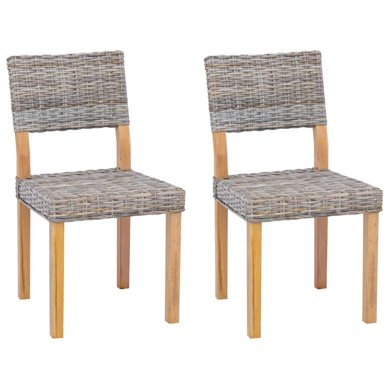 Valgomasis krėslas 2 pcs Kubu ratanas Kubu pilka